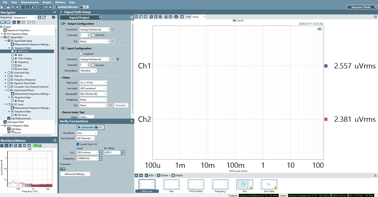 LPS-T8 no-load ripple measurement oscilloscope capture